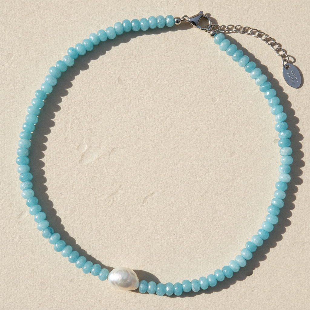 제이드 블로섬 진주 목걸이