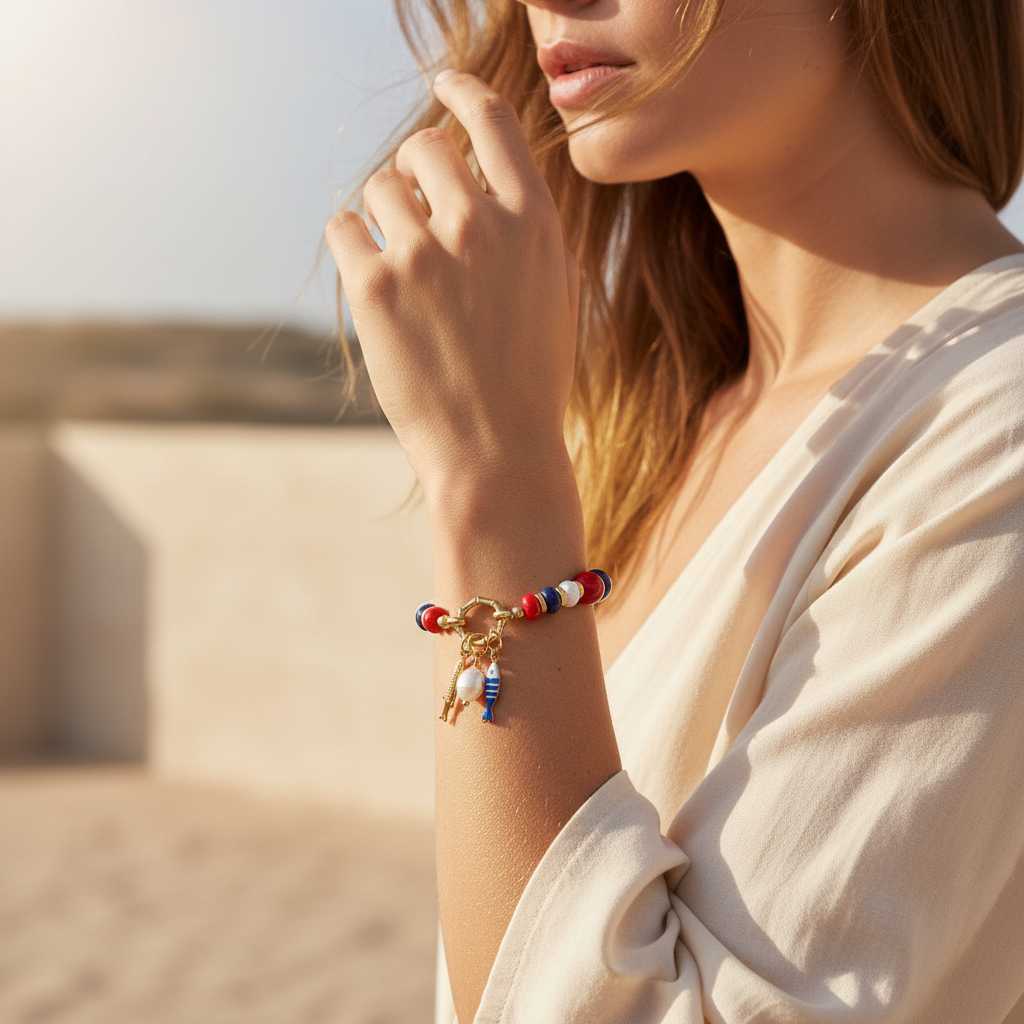 라피스 진주 참 팔찌