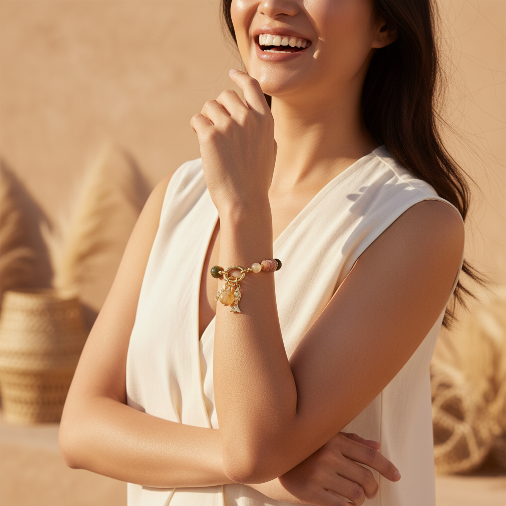 시트린 글로우 참 팔찌