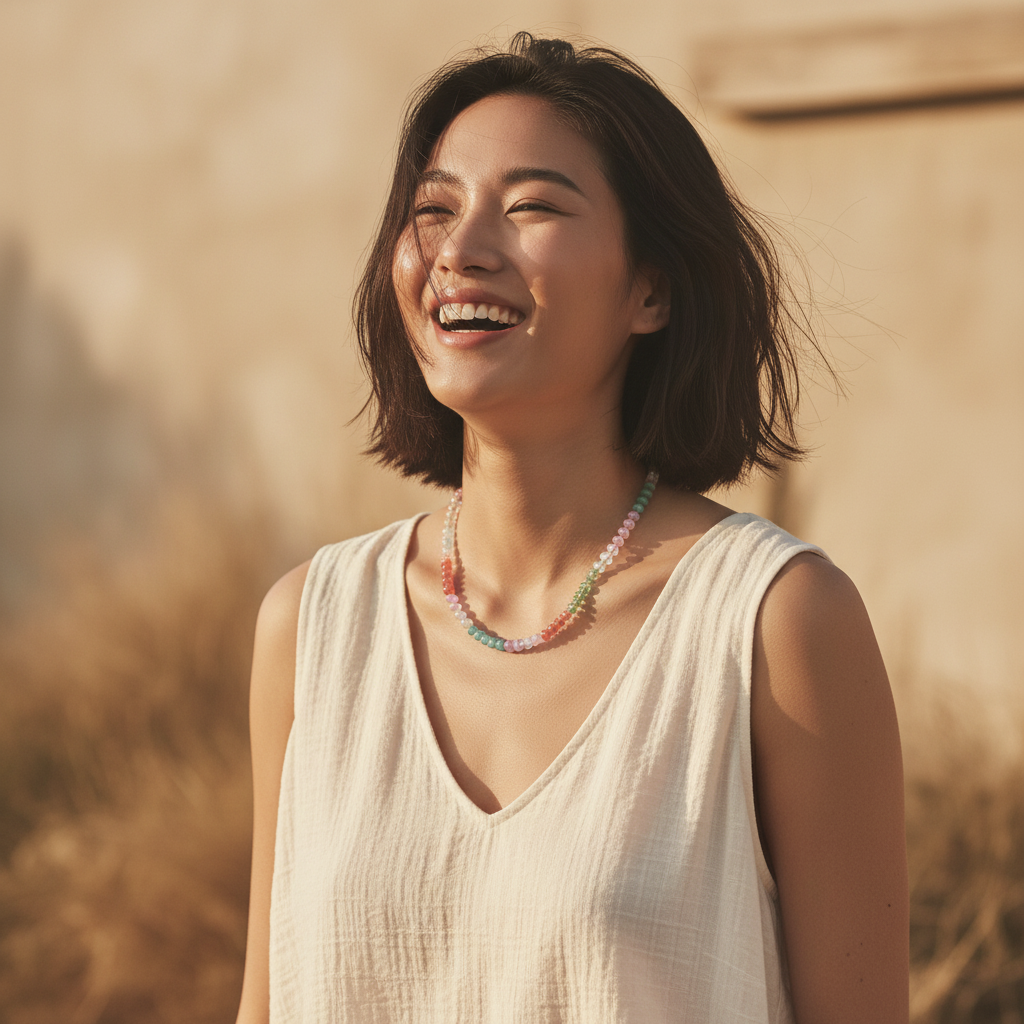 오로라 보석 목걸이