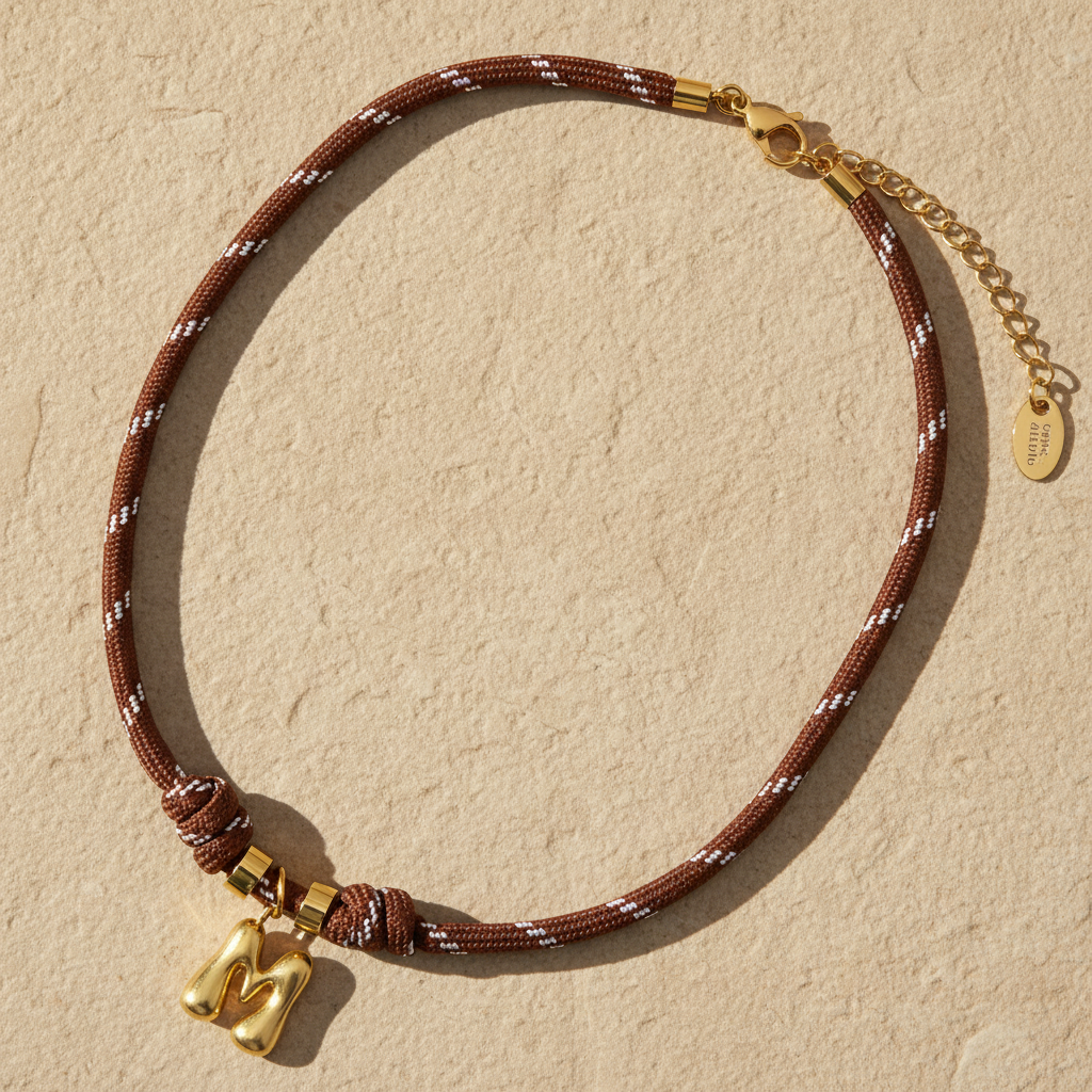 골든 버블 레터 로프 목걸이