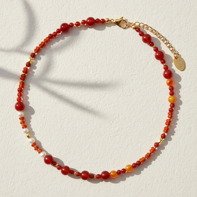 Red Agate & Pearl Harmony Necklace