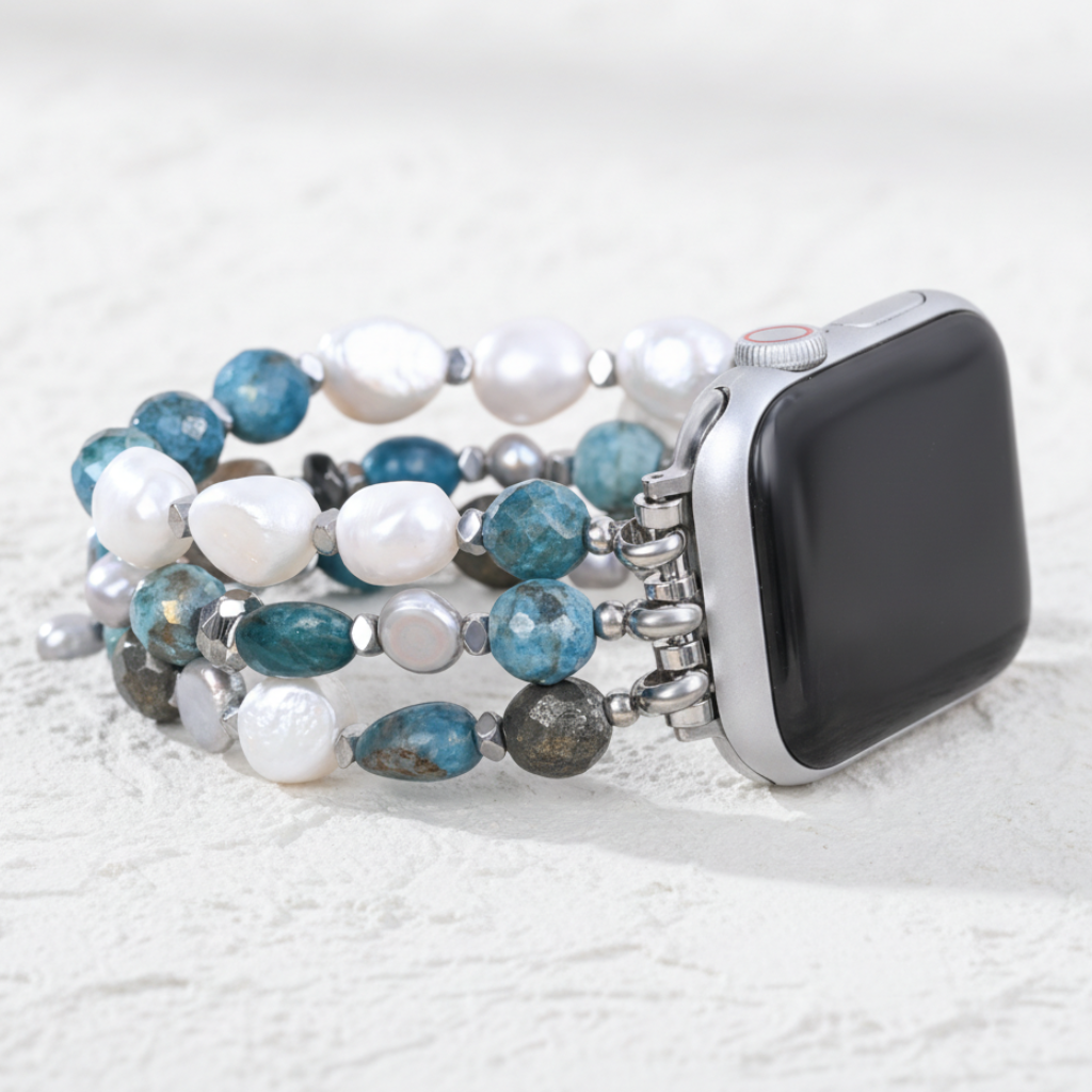 플래티넘 누아르 신축성 애플 워치 줄끈