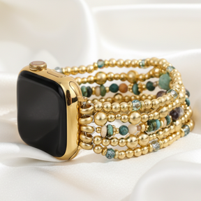 황금 오아시스 신축성 애플 워치 줄