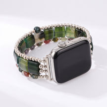 Wild Grace Agate Stretch Apple Watch Strap Silver
