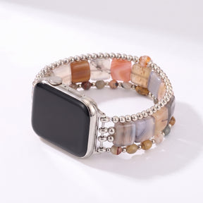 미드나이트 블룸 투어멀린 스트레치 Apple Watch 스트랩 실버