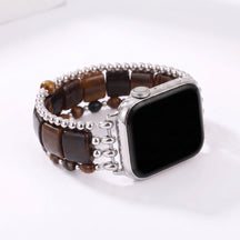 Wild Grace Agate Stretch Apple Watch Strap Silver