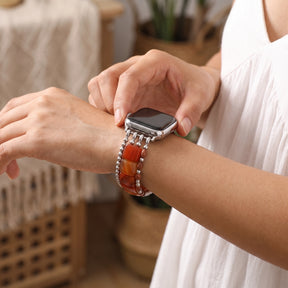 미드나이트 블룸 투어멀린 스트레치 Apple Watch 스트랩 실버
