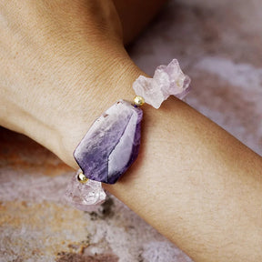 Amethyst Haze Boho Elastic Bangle