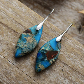 Cerulean Sands Leaves Jasper Earrings