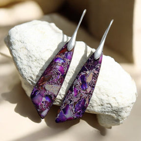 Purple Jasper Hook Earrings