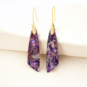 Purple Jasper Hook Earrings