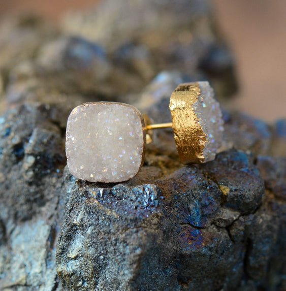 Magical Druzy Snow Earrings - Cape Diablo